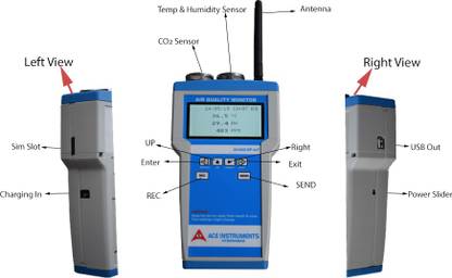 Ace Instruments AI-IAQ-IoT-SP Handheld Air Quality Monitor Hydrometer
