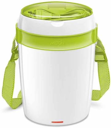 MILTON Stainless Steel Electric Lunch Pack 4 Container,360 ml(Green) 4 Containers Lunch Box