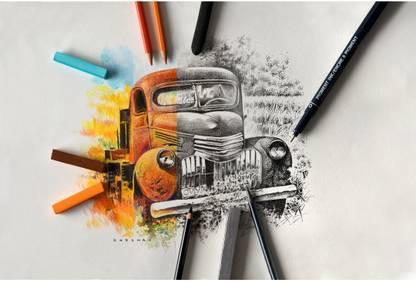 ART ESSENTIALS Drawing Artist A5 (14.8 cm x 21 cm) Natural White Fine Grain 180 GSM Paper, Polypack of 40 Sheets A5 180 gsm Drawing Paper