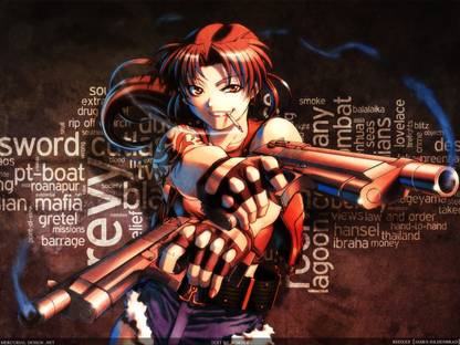 Athah Anime Black Lagoon Revy Reby 13*19 inches Wall Poster Matte Finish Paper Print