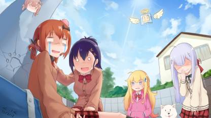 Athah Anime Gabriel DropOut Raphiel Shiraha Ainsworth Gabriel Tenma White Vignette Tsukinose April Satanichia Kurumizawa McDowell 13*19 inches Wall Poster Matte Finish Paper Print