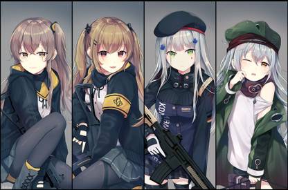 Athah Anime Girls Frontline UMP45 UMP9 G11 HK416 13*19 inches Wall Poster Matte Finish Paper Print