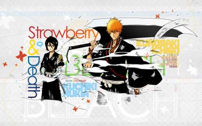 Athah Anime Bleach Rukia Kuchiki Ichigo Kurosaki Shinigami Sode no Shirayuki Zangetsu 13*19 inches Wall Poster Matte Finish Paper Print