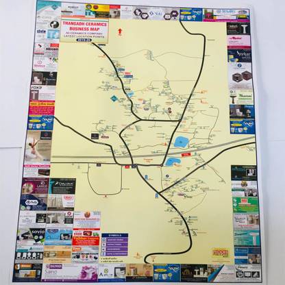 Ceramic Business Map (Thangadh City) Paper Print