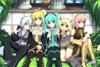 Athah Anime Vocaloid Yowane Haku Luka Megurine Akita Neru Hatsune Miku Rin Kagamine 13*19 inches Wall Poster Matte Finish Paper Print