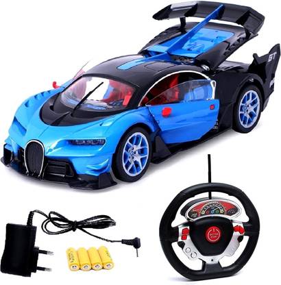 kashti toys and games Bugatti Style (BLUE) Remote Control Rechargeable Car With Opening Doors