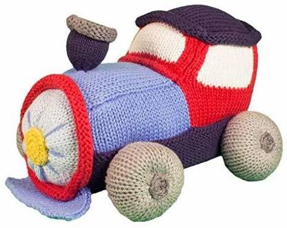 Zubels 100% Hand-Knit Timmy The Train Plush Doll Toy  - 4.5 inch