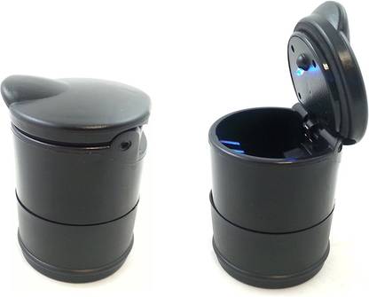 Auto Oprema Auto Oprema Mulitpurpose LED Light Cigarette Mini Dustbin Black Plastic Ashtray