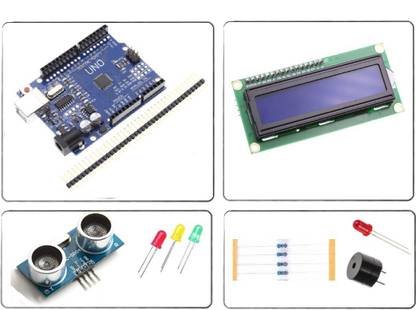 OLatus Arduino Uno SMD Kit with 1602 LCD Module and Ultrasonic HC-SR04 Educational Electronic Hobby Kit