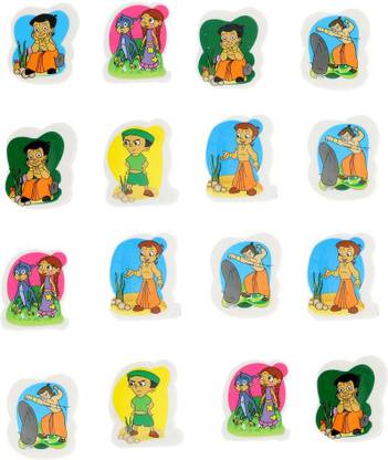 Furnish Marts Cartoon Theme Chota Bheem & Princess Type Eraser for School Going Kids Or Perfect for Birthday Return Gift Surprise Gift- Pack of 16 Non-Toxic Eraser