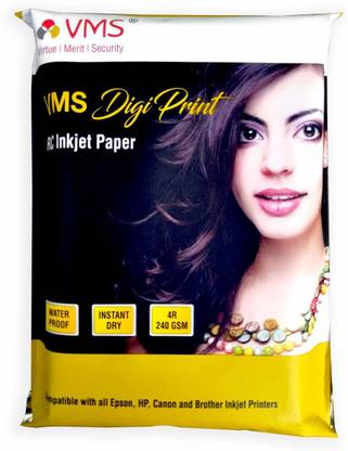VMS DigiPrint Glossy Photo Paper (6 x 100 Sheets) Unruled 4R (4 x 6) 240 gsm Photo Paper