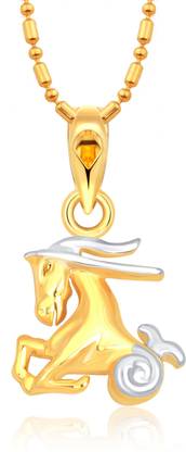 VIGHNAHARTA Zodiac sign CAPRICORN (Makar Rashi) Gold-plated Alloy Pendant