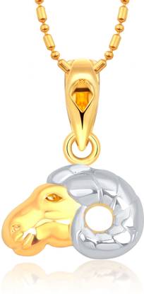 VIGHNAHARTA Zodiac sign ARIES (Mesh Rashi) Gold-plated Alloy Pendant