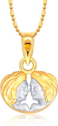 VIGHNAHARTA Zodiac sign GEMINI (Mithun Rashi) Gold-plated Alloy Pendant