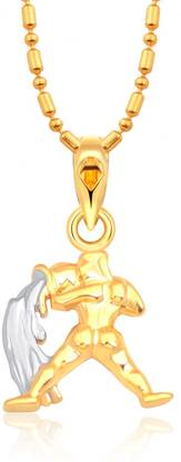VIGHNAHARTA Zodiac sign AQUARIUS (Kumbh Rashi) Gold-plated Alloy Pendant