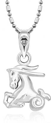 VIGHNAHARTA Zodiac sign CAPRICORN (Makar Rashi) Rhodium Alloy Pendant