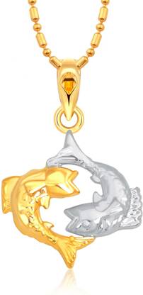 VIGHNAHARTA Zodiac sign PISCES (Meen Rashi) Gold-plated Alloy Pendant