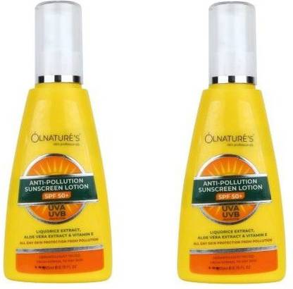 OLNATURES Sunscreen - SPF 50 PA+ Anti pollution sunscreen lotion (Pack Of 2)