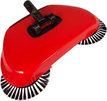 Tortoise zone Automatic Hand Push Sweeper 360-Degree Built-In Rotating Brushes Automatic Sweeping Machine ,Dustpan And Trash Bin 3 In 1 Floor Cleaning System Plastic Polypropylene Wet and Dry Broom (multicoloer, Pack of 1) Polypropylene Dry Broom