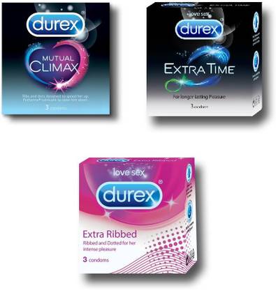 DUREX MUTUAL CLIMAX + EXTRA TIME + EXTRA RIBBED Condom