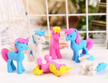 PEPUP Cute Unicorn Shape Erasers (Pack of 10) - Non-Toxic Eraser