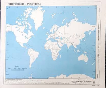 Practice Map WORLD POLITICAL (Set of 100) Paper Print