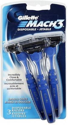 Gillette Mach3 Disposable Razors Smooth Shave, 3 each, Men
