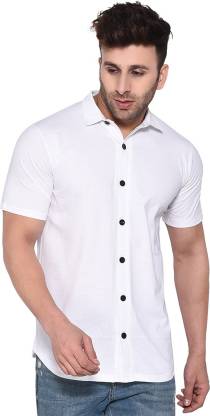 Men Solid Casual White Shirt