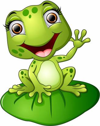 Pixel Print 76.2 cm Premium Quality Wall Sticker Funny Frog Cartoon Self Adhesive Sticker