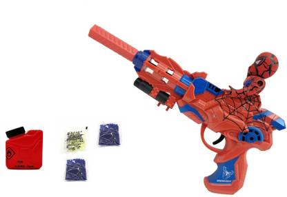 Toy Jumble Super Hero Action Theme Rapid Speed Soft Bullet Action Figure Gun Toy with Crystal Ball and Laser Light Effects Guns & Darts  Guns & Darts