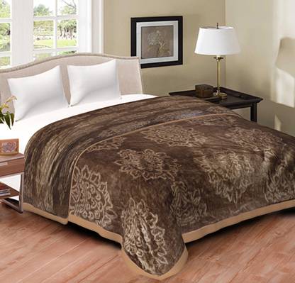 DHAGA SUI Floral Single Mink Blanket for  Mild Winter