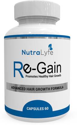 NutraLyfe Hair Regain - All Natural Hair Supplement For Healthy Hair - 60 Veg Capsules