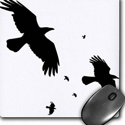 3dRose Mouse Pad, A Murder of Crows mp Non Slip Base Dual Sided Mousepad