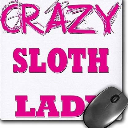 3dRose Crazy Sloth Lady Mouse Pad, by inches mp Mousepad