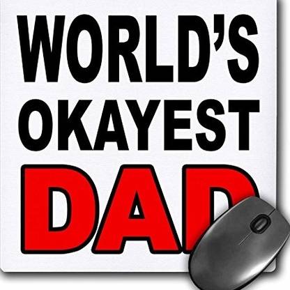 3dRose Worlds Okayest Dad Red Mouse Pad mp Non Slip Base Dual Sided Mousepad