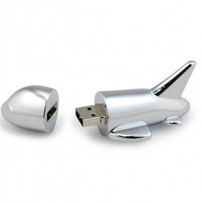 Wefuse Aeroplane Shape Metal USB Pen Drive Flash Drive 16GB 16 GB Pen Drive Compatible with Laptop, Audio Player, Desktop Computer, Netbook, Television USB 2.0 Metal Case