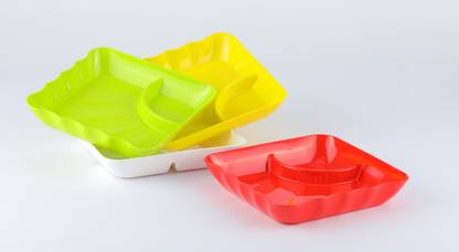 jenny sales and services Unbreakable plastic snack sauce medium plate dish tray Chip & Dip Tray