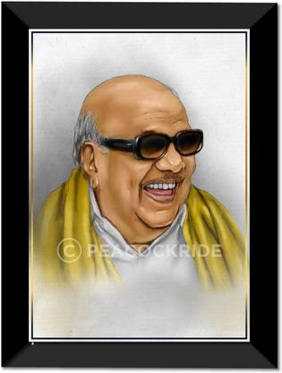 Dr Kalaignar M Karunanidhi - Wall Frame A3 Fine Art Print