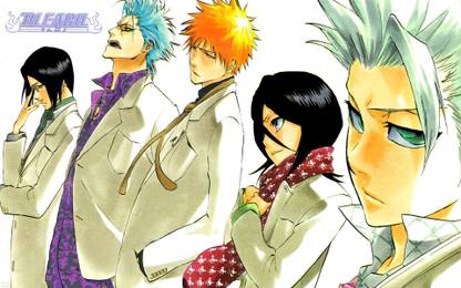 Athah Anime Bleach Rukia Kuchiki Ichigo Kurosaki Tōshirō Hitsugaya Grimmjow Jaegerjaquez Uryu Ishida 13*19 inches Wall Poster Matte Finish Paper Print