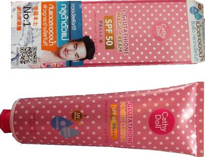 CATHY DOLL Sunscreen - SPF 50 PA+++ L-Glutathione Magic Cream For Pimple Reduction Skin
