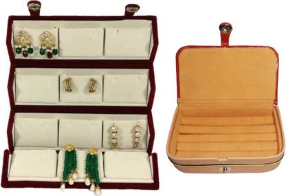 PHOENIXFASO earring stud box artificial jewellery and ring box leather vanity box Vanity Box