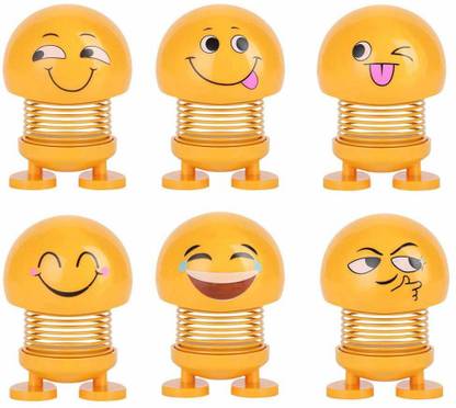 BORING Smiley Action figure Funny SMILEY / EMOJI SPRING BOBBLEHEAD PACK OF 6