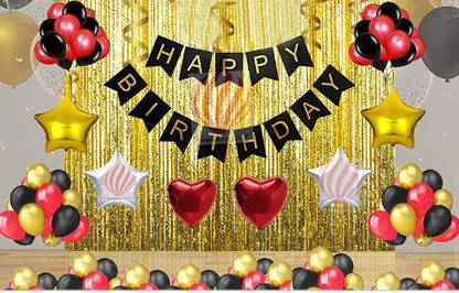 PartyballoonsHK Printed Happy Birthday Party Decoration set for Room Decoration Balloon