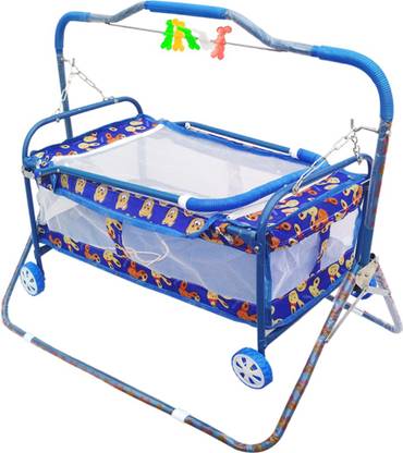 RAWZZ baby bassinet(buggi jhula) cradle with mosquito net comfortable bassinet cum stroller(blue)(B1) Bassinet