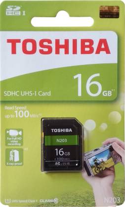 TOSHIBA THN-N203N EXCERIA 16 GB SD Card UHS Class 1 100 MB/s  Memory Card Compatible with Camera, Camera