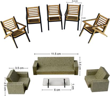 R D MODELS Scale Model CHAIR+ SOFA SET (Scale 1:20) Model Building Kit