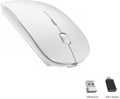 XBOLT Type-C Adapter & USB Receiver with 2.4G Slim Rechargeable Wireless Ambidextrous Optical Mouse