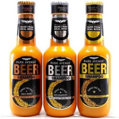 PARK AVENUE Beer Shampoo (Pack of 3 variant) 80 ml each