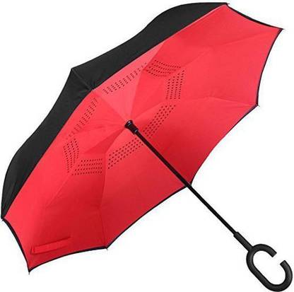 O'VIYAN GLOBAL Windproof Reverse Double Layer Upside Down Inverted Umbrella with C-Shaped Handle Brolly Umbrella