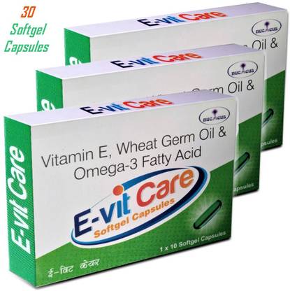 E Vit Care Vitamin E 400iu Wheat Germ Oil Omega 3 Softgel Capsules Price In India Buy E Vit Care Vitamin E 400iu Wheat Germ Oil Omega 3 Softgel Capsules Online At Flipkart Com
